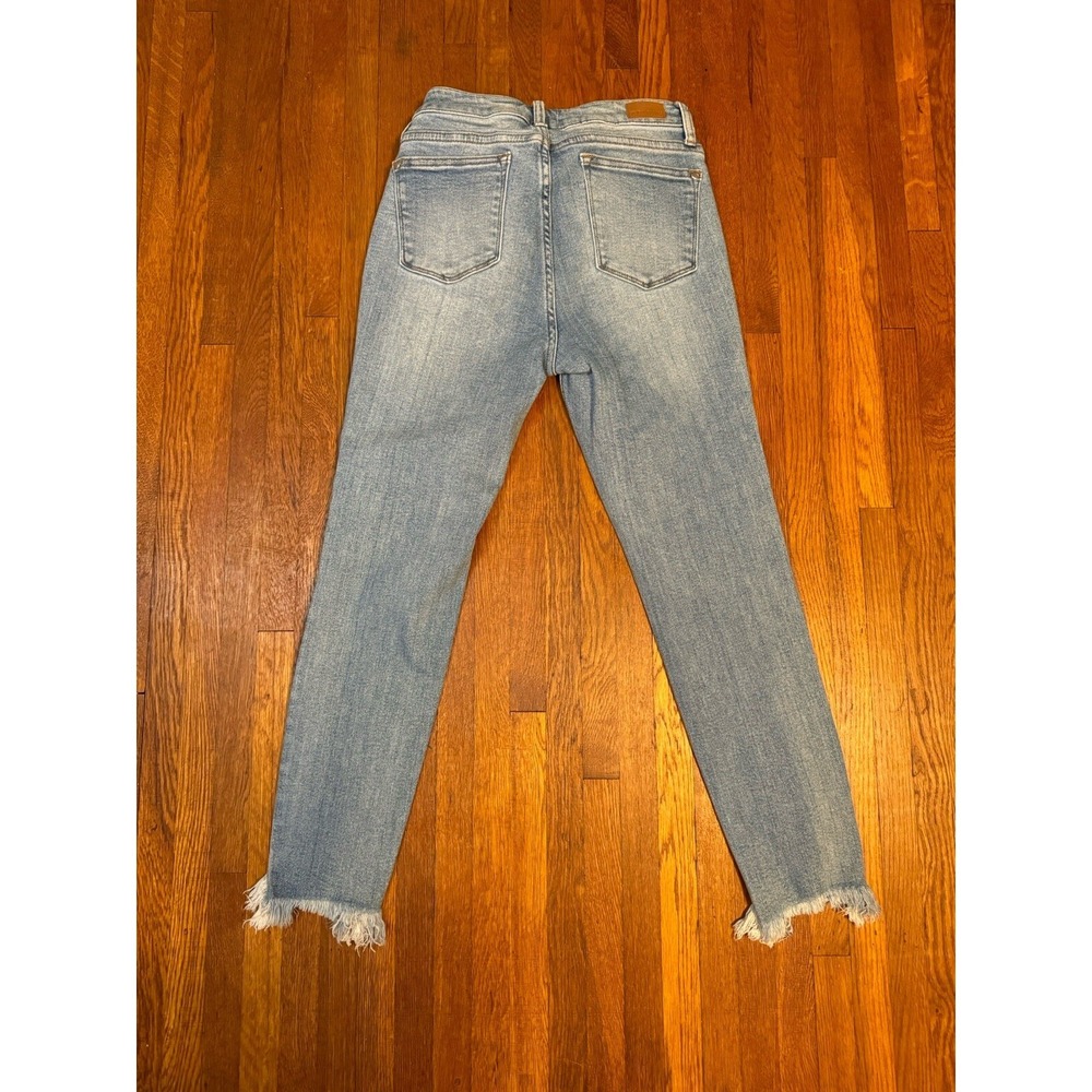 Judy Blue Jeans Women 7/28 Skinny Fit Fray Hem Medium Wash Stretch Denim 27x25 - Picture 9 of 10
